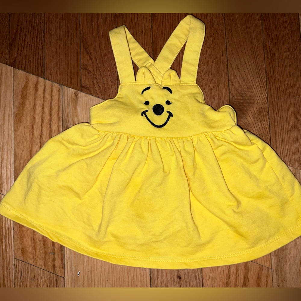 Winnie The Pooh Disney Baby Dress Baby Girl Yellow Size 3-6 NWOT
